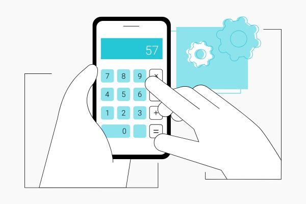 A calculator with numbers being inputted