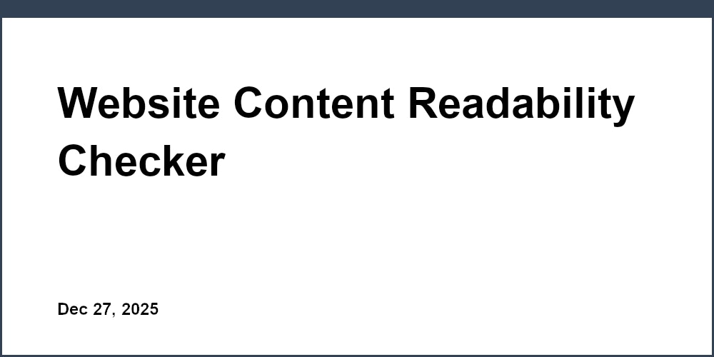 Website Content Readability Checker